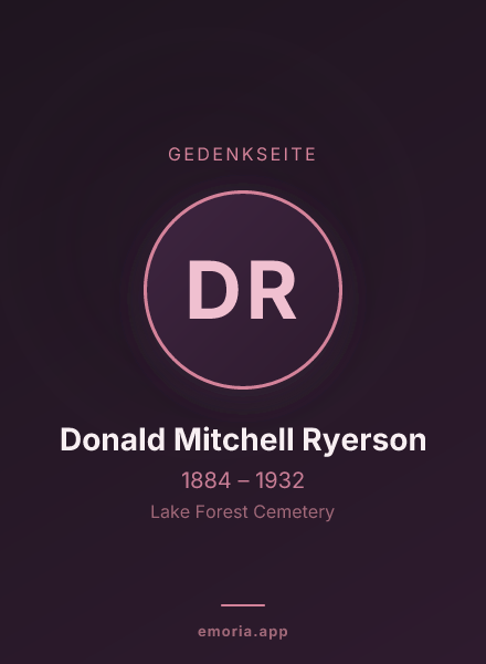 Gedenkportrait von Donald Mitchell Ryerson