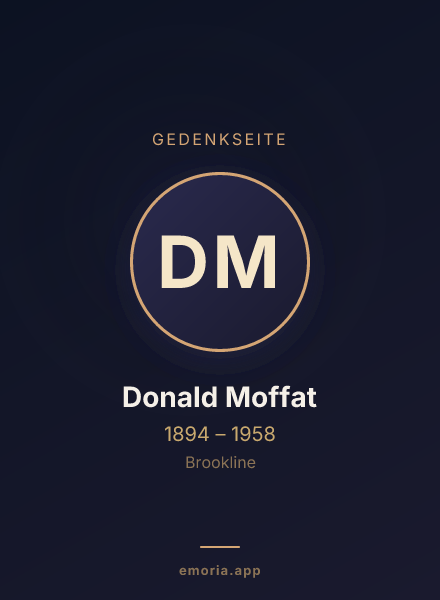 Gedenkportrait von Donald Moffat