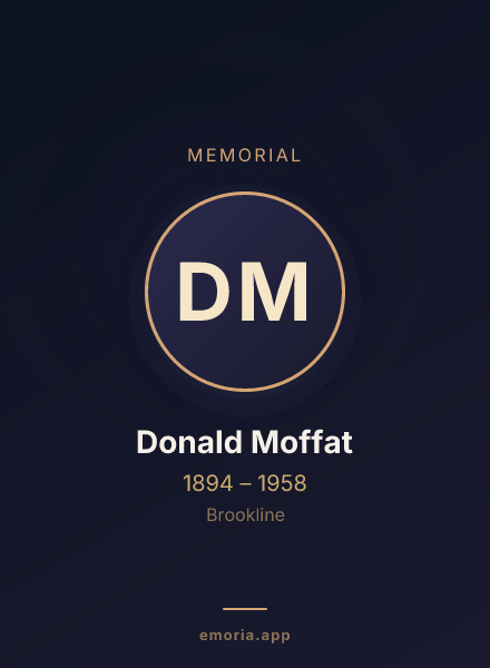 Memorial portrait of Donald Moffat