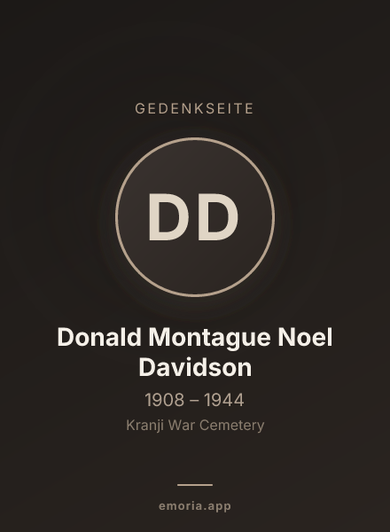 Gedenkportrait von Donald Montague Noel Davidson