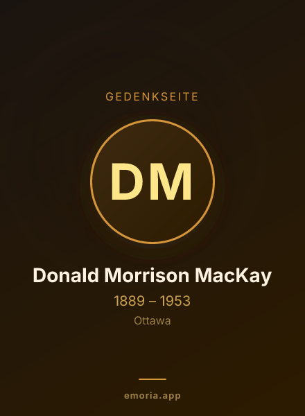 Gedenkportrait von Donald Morrison MacKay
