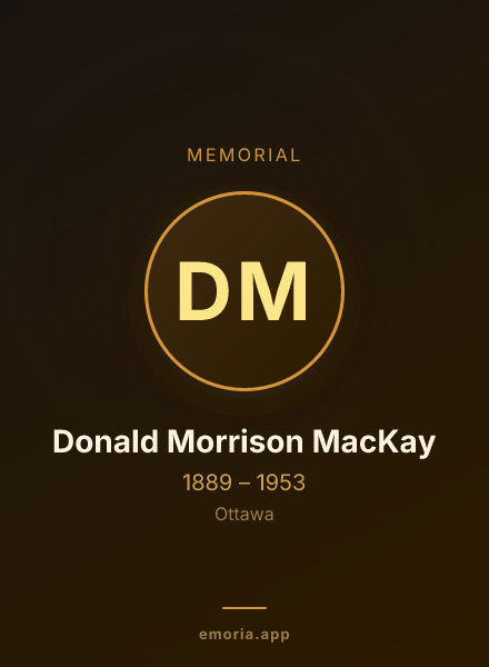 Memorial portrait of Donald Morrison MacKay