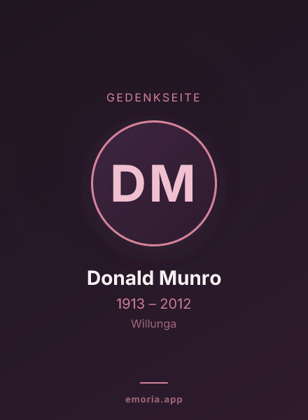 Gedenkportrait von Donald Munro