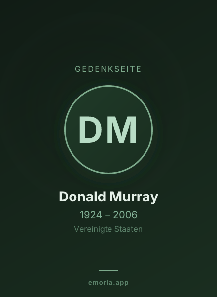 Gedenkportrait von Donald Murray