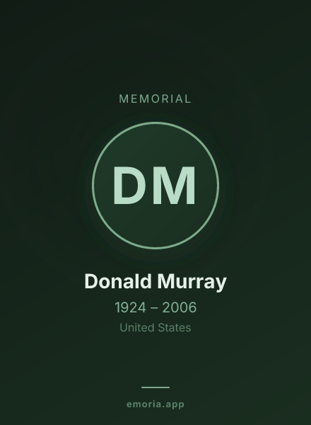 Memorial portrait of Donald Murray