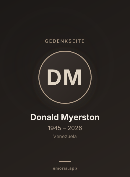Gedenkportrait von Donald Myerston