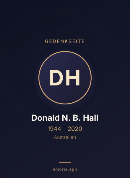 Gedenkportrait von Donald N. B. Hall