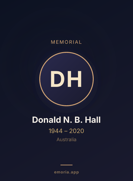 Memorial portrait of Donald N. B. Hall