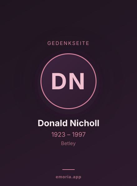 Gedenkportrait von Donald Nicholl