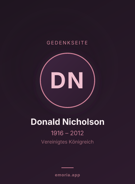 Gedenkportrait von Donald Nicholson