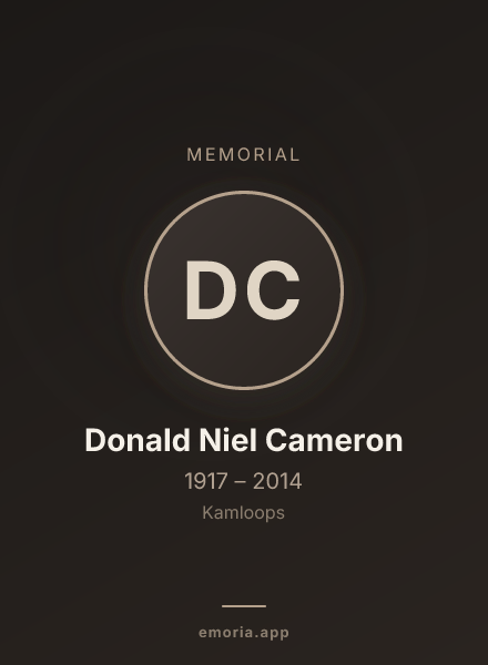 Memorial portrait of Donald Niel Cameron