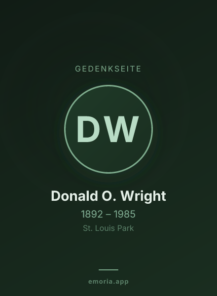 Gedenkportrait von Donald O. Wright
