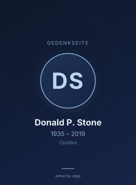 Gedenkportrait von Donald P. Stone