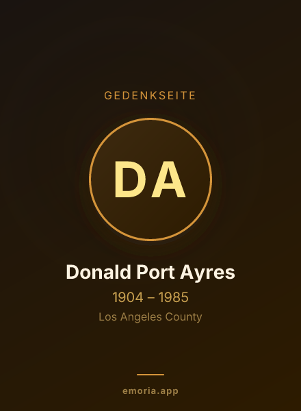 Gedenkportrait von Donald Port Ayres