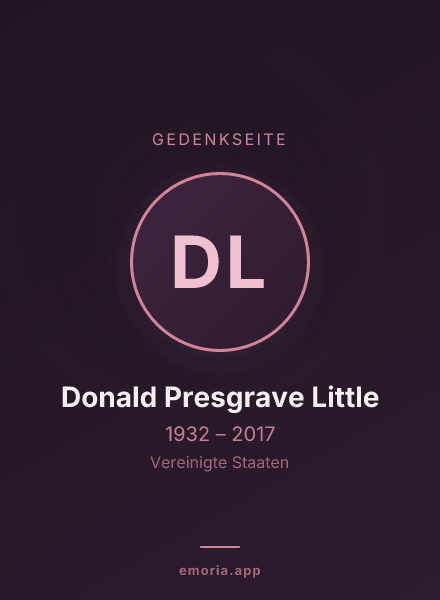 Gedenkportrait von Donald Presgrave Little