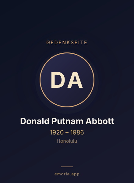 Gedenkportrait von Donald Putnam Abbott