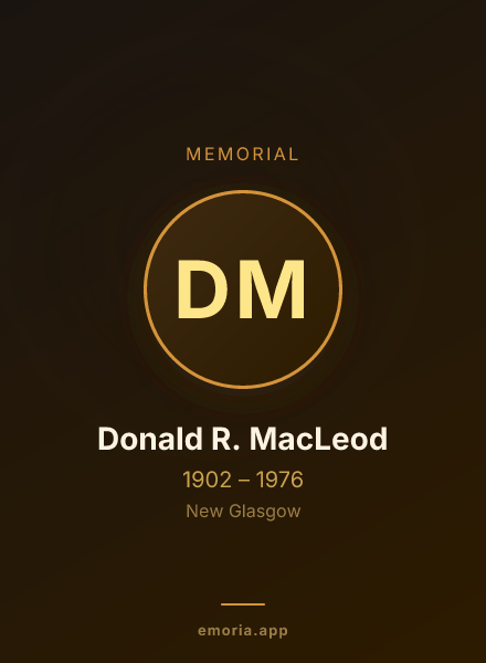 Memorial portrait of Donald R. MacLeod