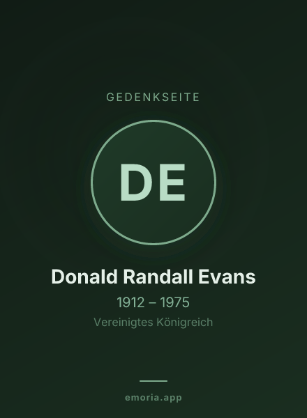 Gedenkportrait von Donald Randall Evans