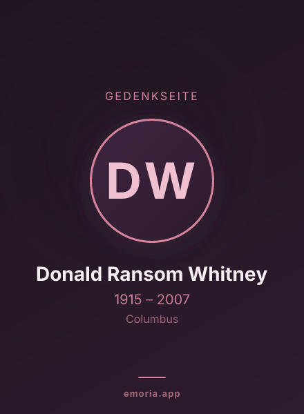 Gedenkportrait von Donald Ransom Whitney