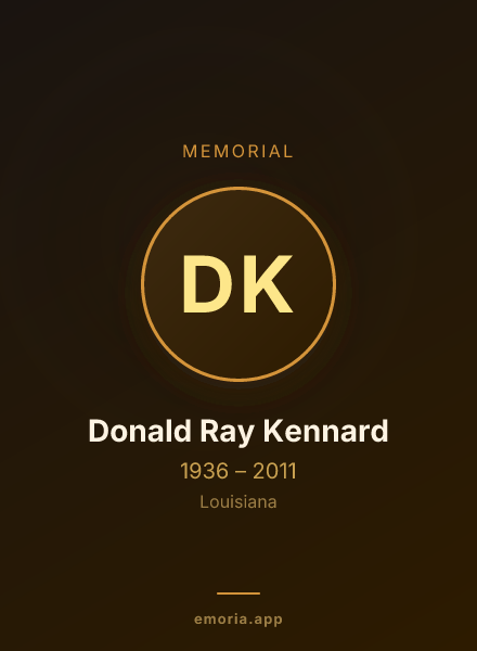 Memorial portrait of Donald Ray Kennard