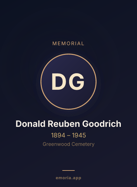 Memorial portrait of Donald Reuben Goodrich