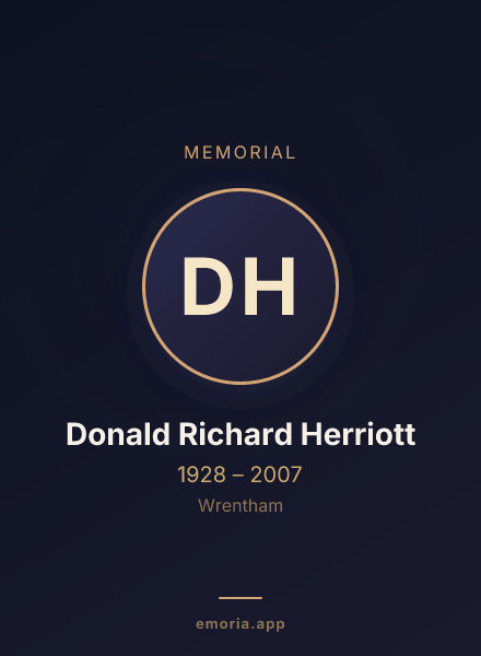 Memorial portrait of Donald Richard Herriott