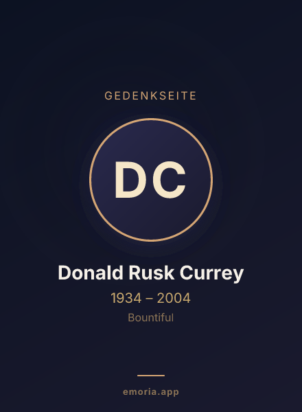 Gedenkportrait von Donald Rusk Currey