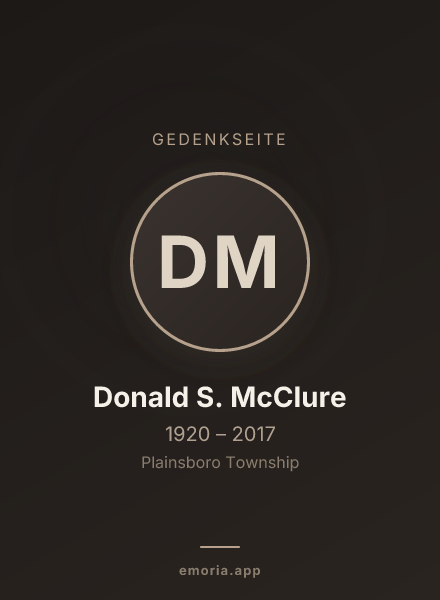 Gedenkportrait von Donald S. McClure
