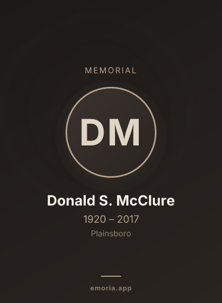 Memorial portrait of Donald S. McClure