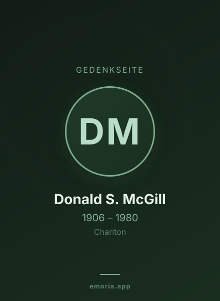 Gedenkportrait von Donald S. McGill