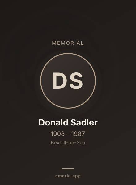 Memorial portrait of Donald Sadler