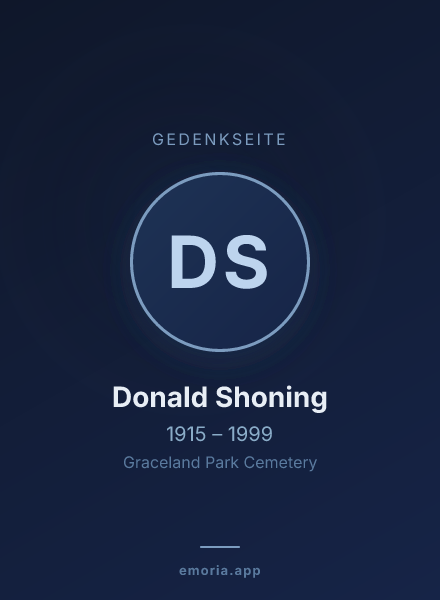 Gedenkportrait von Donald Shoning