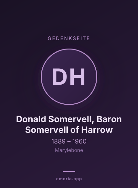 Gedenkportrait von Donald Somervell, Baron Somervell of Harrow