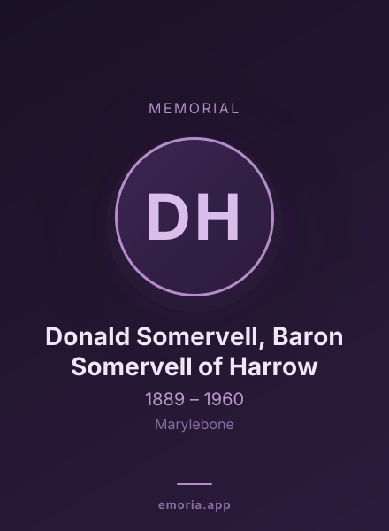 Memorial portrait of Donald Somervell, Baron Somervell of Harrow