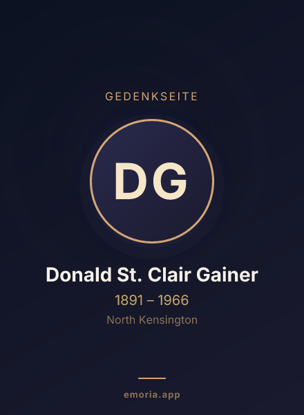 Gedenkportrait von Donald St. Clair Gainer
