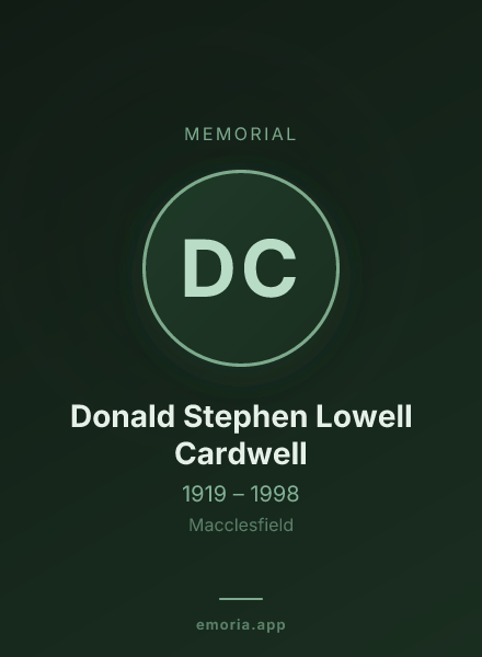 Memorial portrait of Donald Stephen Lowell Cardwell