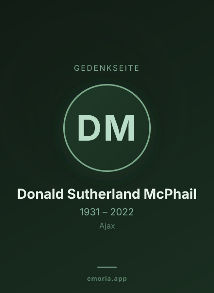 Gedenkportrait von Donald Sutherland McPhail
