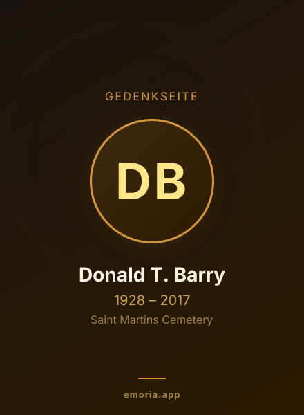 Gedenkportrait von Donald T. Barry