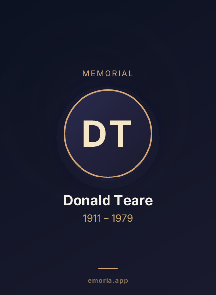 Memorial portrait of Donald Teare