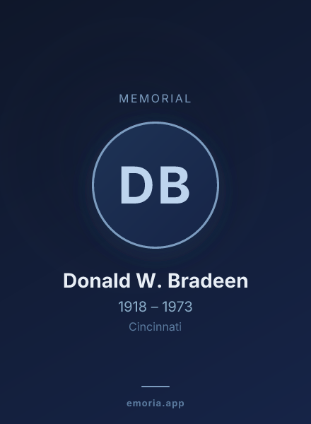 Memorial portrait of Donald W. Bradeen