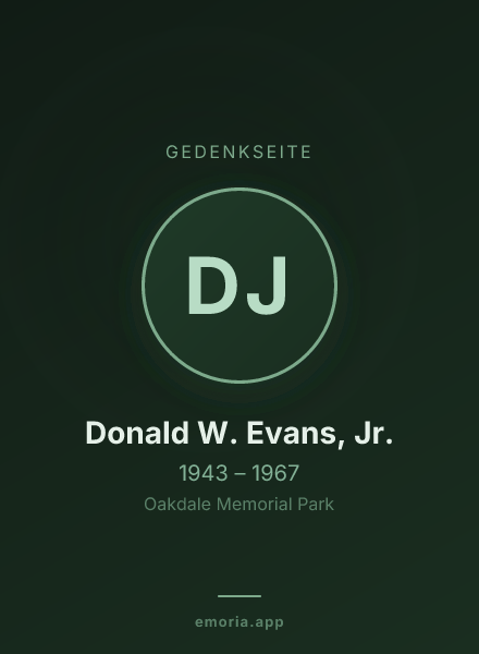 Gedenkportrait von Donald W. Evans, Jr.
