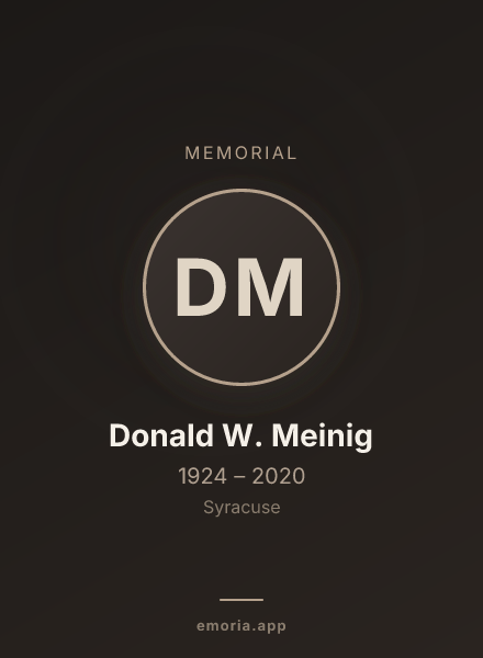Memorial portrait of Donald W. Meinig