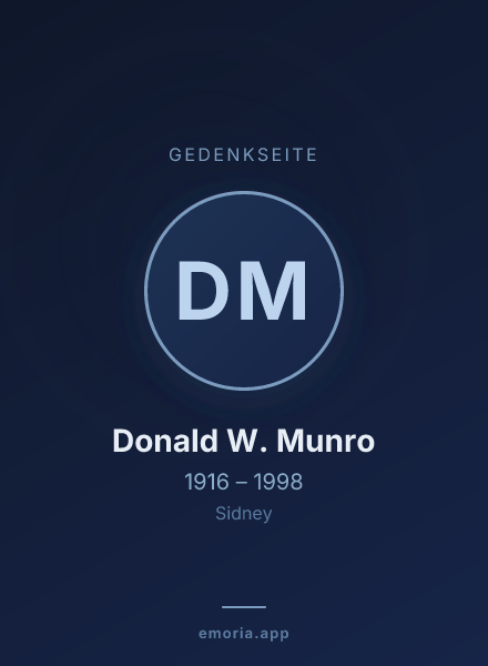Gedenkportrait von Donald W. Munro