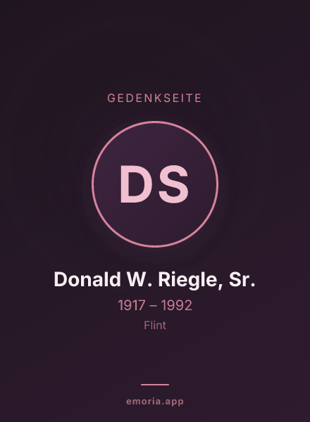 Gedenkportrait von Donald W. Riegle, Sr.