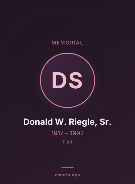 Memorial portrait of Donald W. Riegle, Sr.