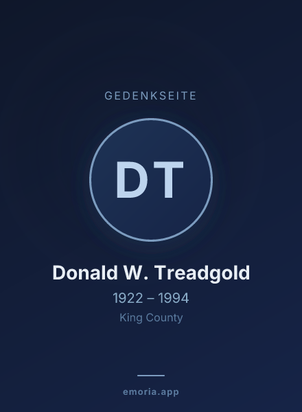 Gedenkportrait von Donald W. Treadgold