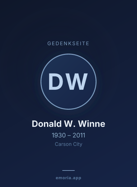 Gedenkportrait von Donald W. Winne