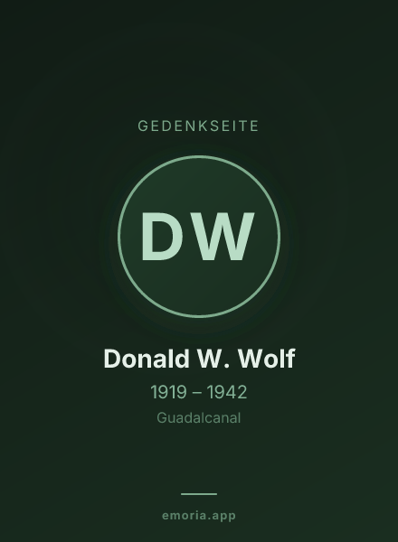 Gedenkportrait von Donald W. Wolf