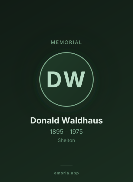 Memorial portrait of Donald Waldhaus