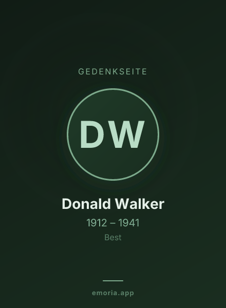 Gedenkportrait von Donald Walker